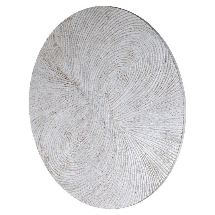 PTMD Collection Wiktor White MDF swirl carved wandpaneel rond Large