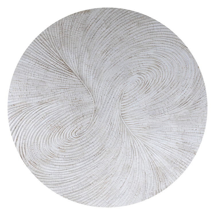 PTMD Collection Wiktor White MDF swirl carved wandpaneel rond Large