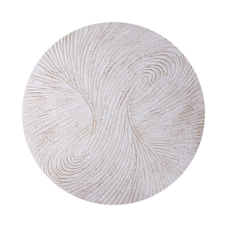 PTMD Collection Wiktor White MDF swirl carved wandpaneel rond Medium