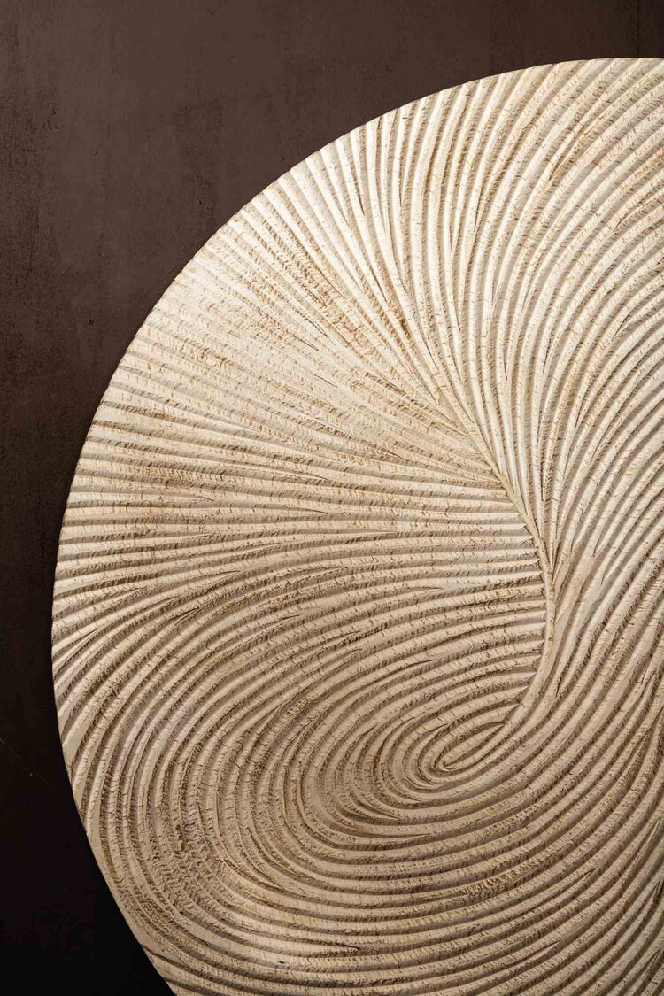 PTMD Collection Wiktor White MDF swirl carved wandpaneel rond Medium