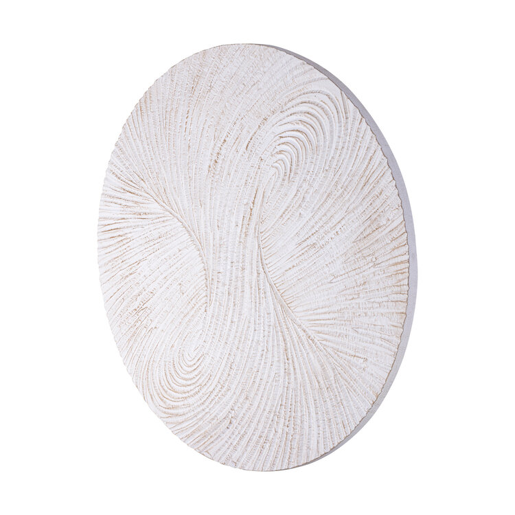 PTMD Collection Wiktor White MDF swirl carved wandpaneel rond Medium