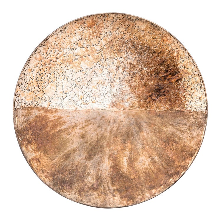 PTMD Collection Jule Gold Half Mosaic Oily glas metalen wandpaneel rond Large