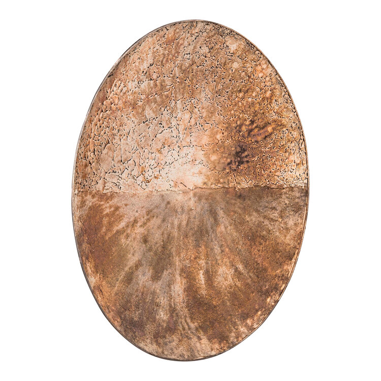 PTMD Collection Jule Gold Half Mosaic Oily glas metalen wandpaneel rond Large