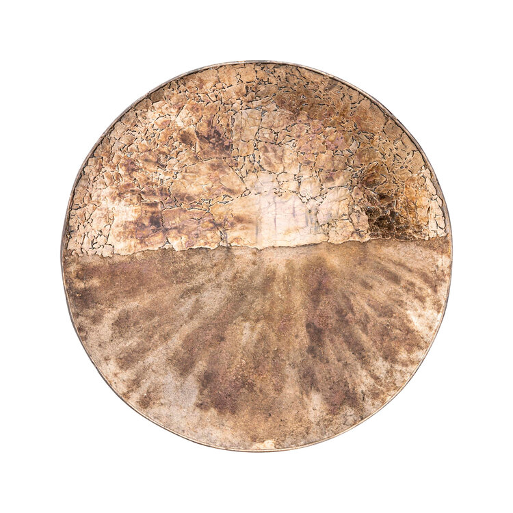 PTMD Collection Jule Gold Half Mosaic Oily glas metalen wandpaneel rond Medium