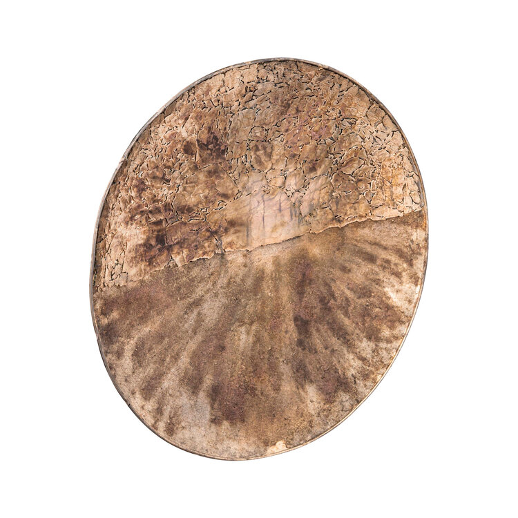 PTMD Collection Jule Gold Half Mosaic Oily glas metalen wandpaneel rond Medium