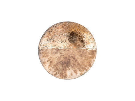 PTMD Collection Jule Gold Half Mosaic Oily glas metalen wandpaneel rond Small