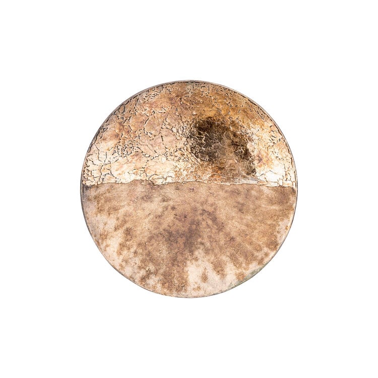 PTMD Collection Jule Gold Half Mosaic Oily glas metalen wandpaneel rond Small
