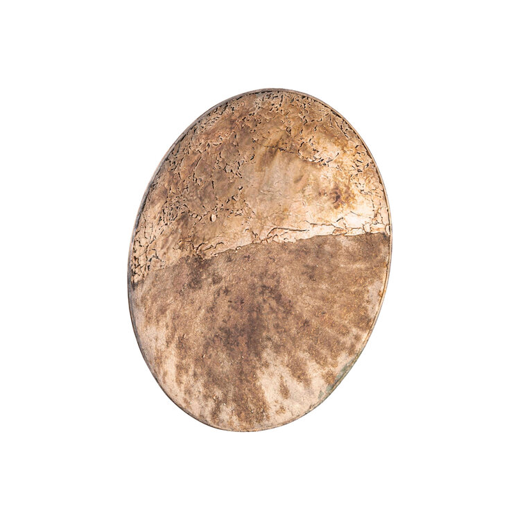 PTMD Collection Jule Gold Half Mosaic Oily glas metalen wandpaneel rond Small