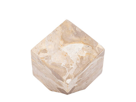 PTMD Collection Liby Beige marble cube statue decoratie object Large