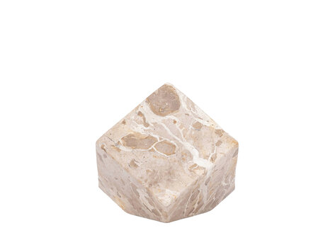PTMD Collection Liby Beige marble cube statue decoratie object Medium