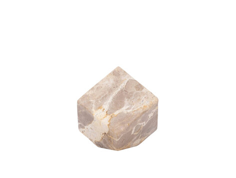 PTMD Collection Liby Beige marble cube statue decoratie object Small