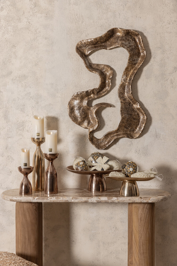 PTMD Collection Jette Bronze smooth aluminium kandelaar Medium