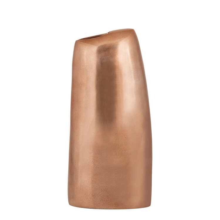 PTMD Collection Nylah Bronze smooth aluminium vaas hoog Large