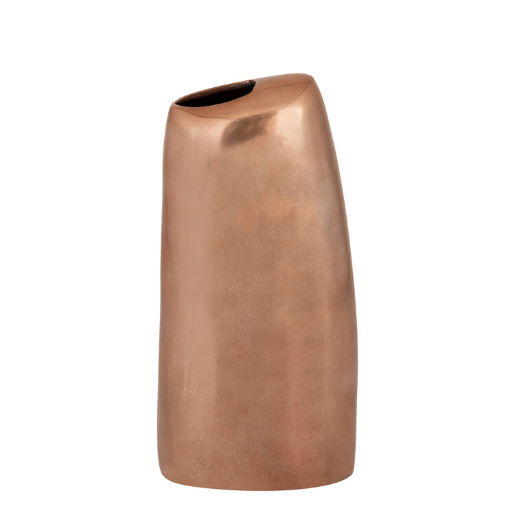 PTMD Collection Nylah Bronze smooth aluminium vaas hoog Large