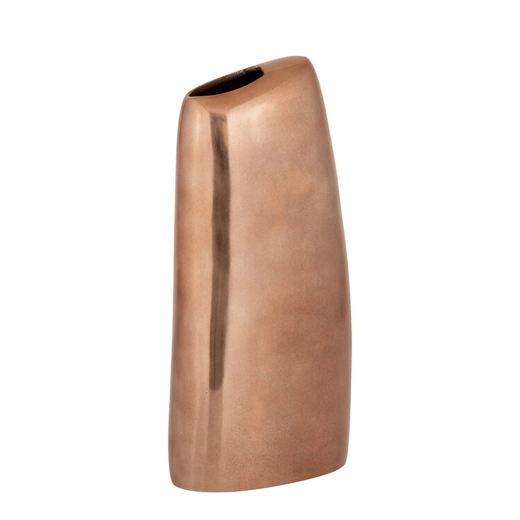 PTMD Collection Nylah Bronze smooth aluminium vaas hoog Large