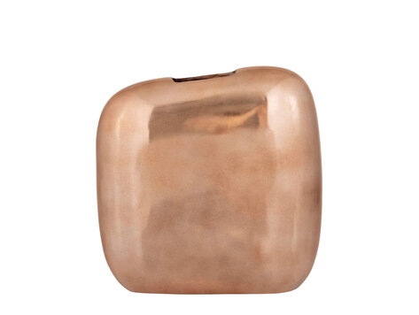 PTMD Collection Nylah Bronze smooth aluminium vaas laag Large