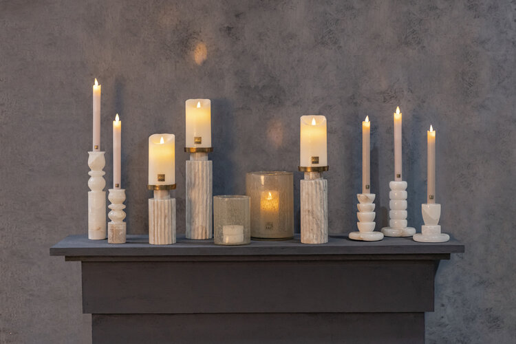 PTMD Collection Libra Natural alabaster kandelaar Large