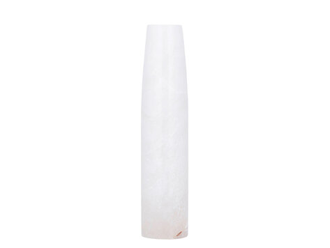 PTMD Collection Audin White Alabaster stone vaas rond hoog Large