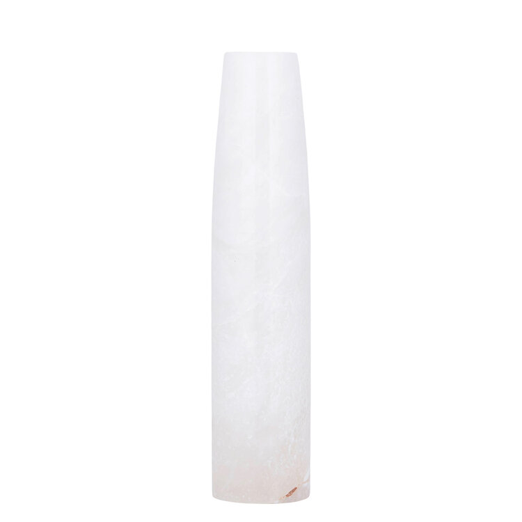 PTMD Collection Audin White Alabaster stone vaas rond hoog Large