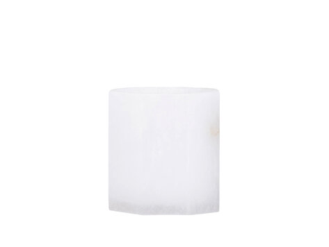 PTMD Collection Audin White Alabaster stone windlicht Small