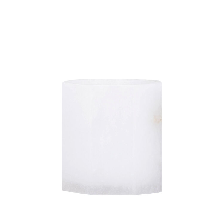 PTMD Collection Audin White Alabaster stone windlicht Small