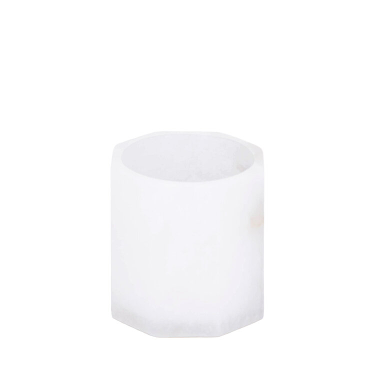 PTMD Collection Audin White Alabaster stone windlicht Small