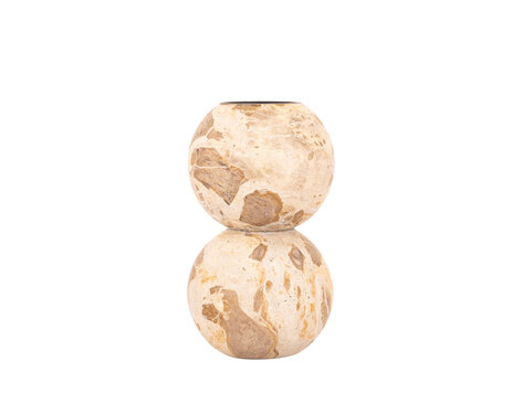 PTMD Collection Charly Beige marble kandelaar marmer Medium