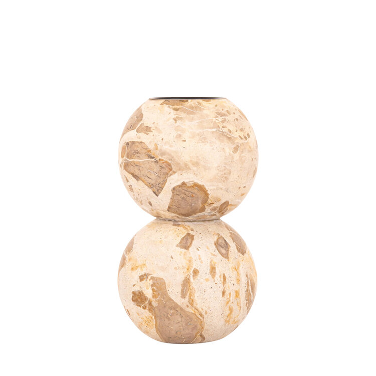 PTMD Collection Charly Beige marble kandelaar marmer Medium