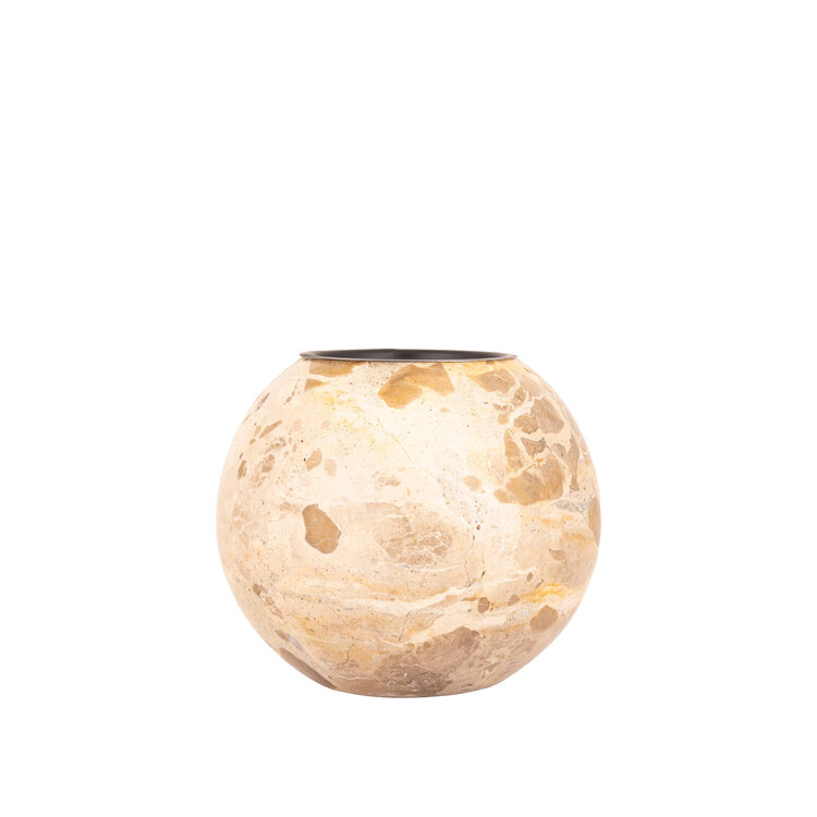 PTMD Collection Charly Beige marble kandelaar marmer Small