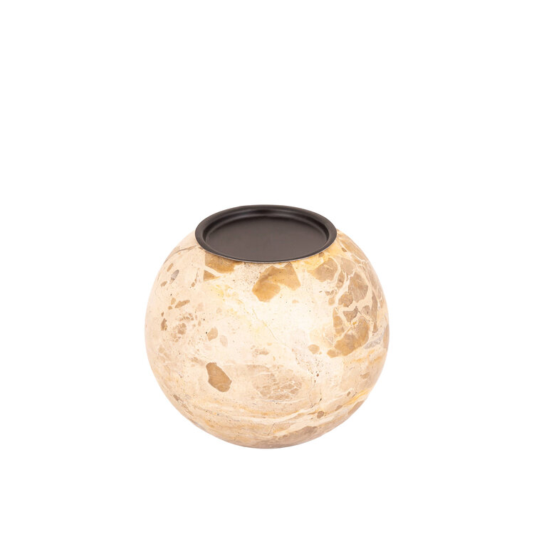 PTMD Collection Charly Beige marble kandelaar marmer Small