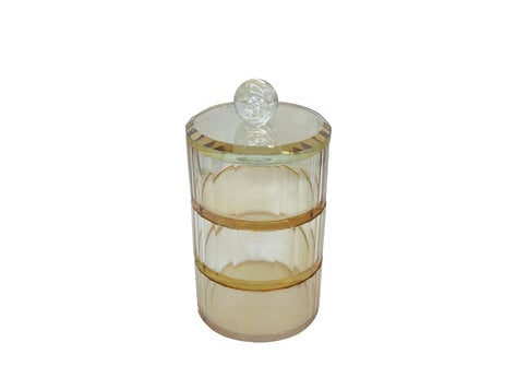 Opbergpot Aurelia luster glas goud 3 lagen
