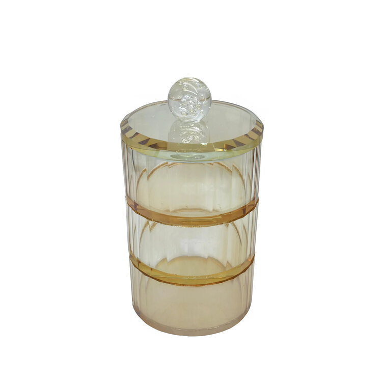 Opbergpot Aurelia luster glas goud 3 lagen