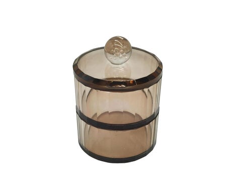 Opbergpot Vespera luster glas bruin 2 lagen