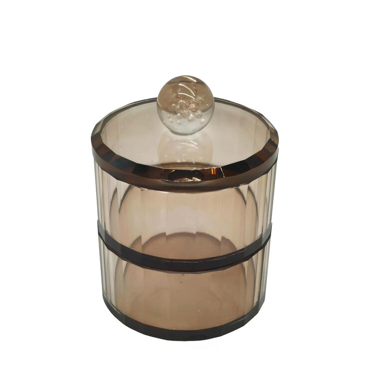Opbergpot Vespera luster glas bruin 2 lagen