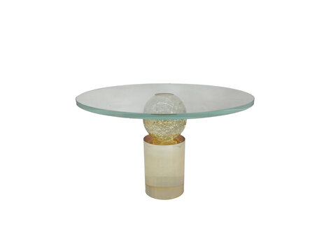 Plateau Lumina op standaard luster glas transparant goud