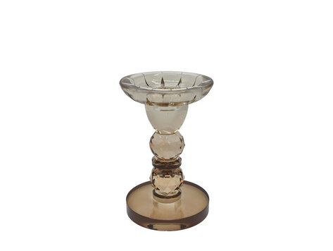 Kandelaar Aura luster glas bruin S