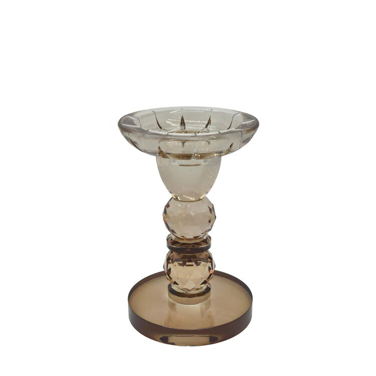 Kandelaar Aura luster glas bruin S