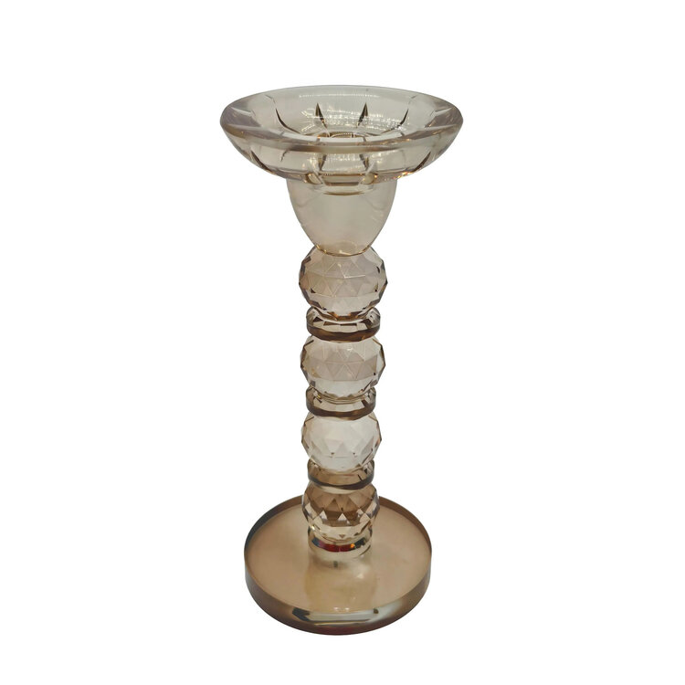 Kandelaar Aura luster glas bruin L
