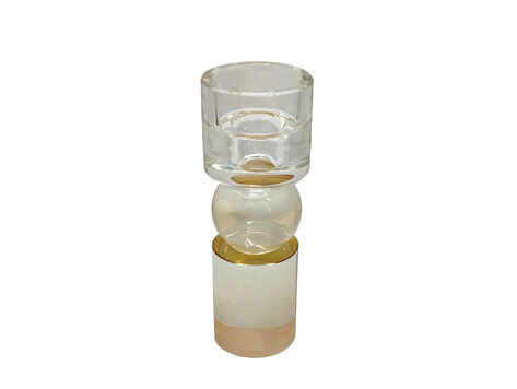 Kandelaar Lumina luster glas transparant goud S