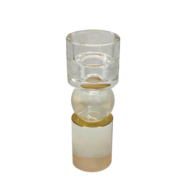 Kandelaar Lumina luster glas transparant goud S
