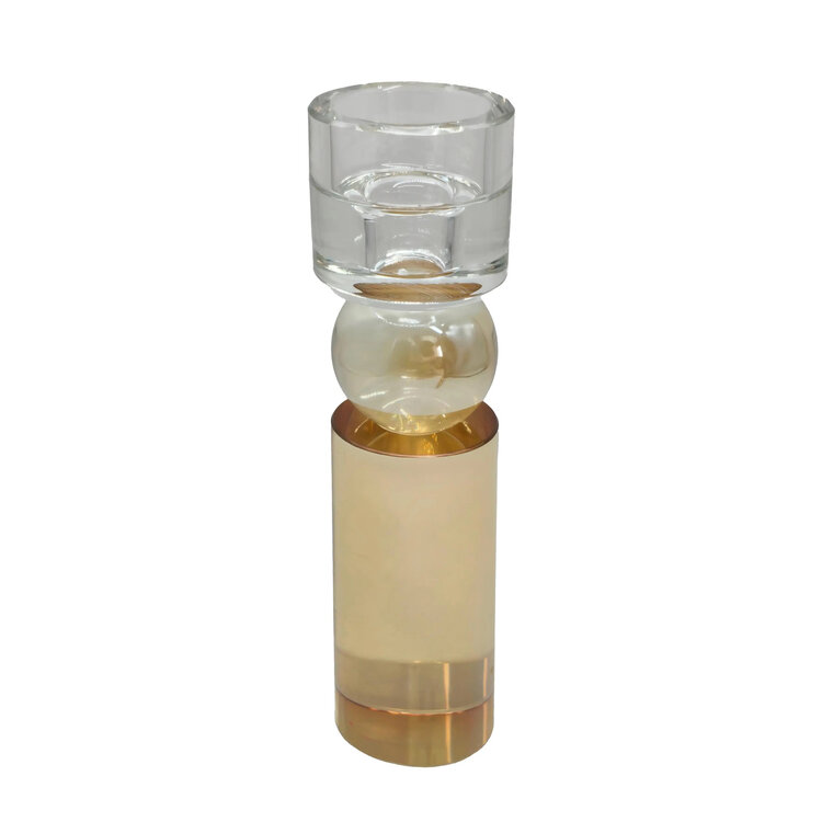 Kandelaar Lumina luster glas transparant goud M