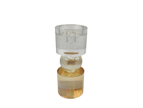 Kandelaar Lumina luster glas transparant goud L