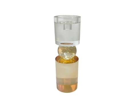 Kandelaar Lumina luster glas transparant goud XL
