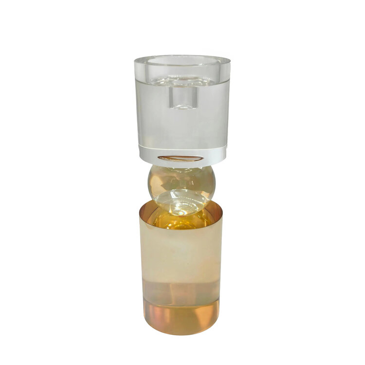 Kandelaar Lumina luster glas transparant goud XL