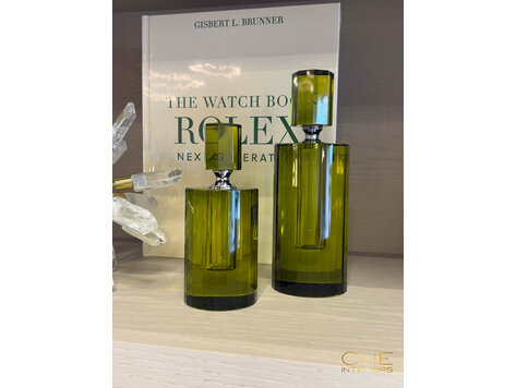 Decoratief parfumflesje Verde glas groen L
