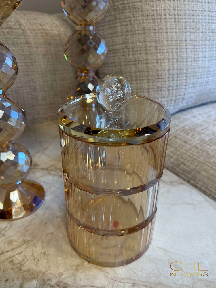 Opbergpot Aurelia luster glas goud 3 lagen