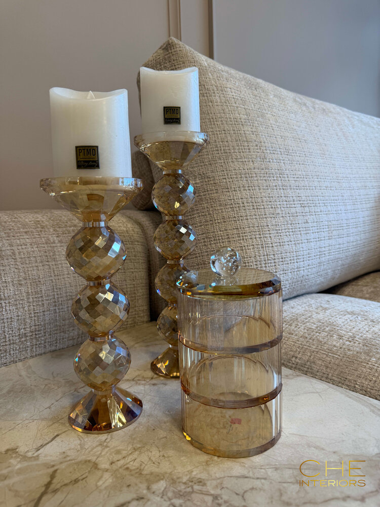 Opbergpot Aurelia luster glas goud 3 lagen