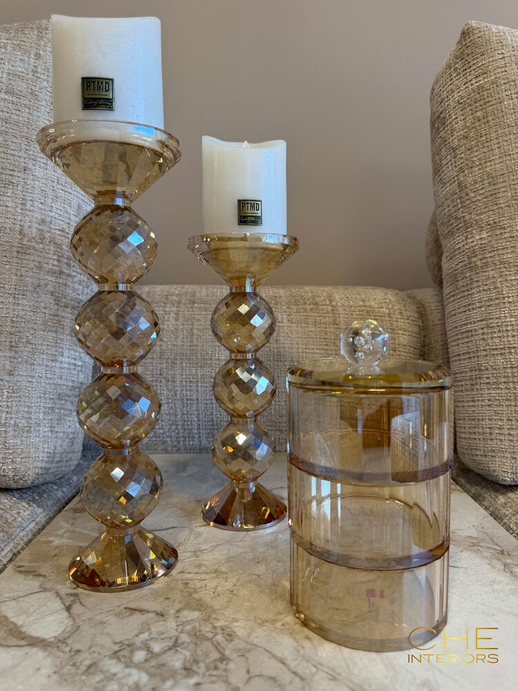 Opbergpot Aurelia luster glas goud 3 lagen