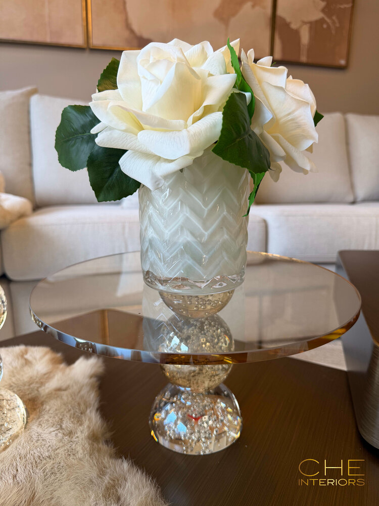 Plateau Celeste op standaard luster glas goud
