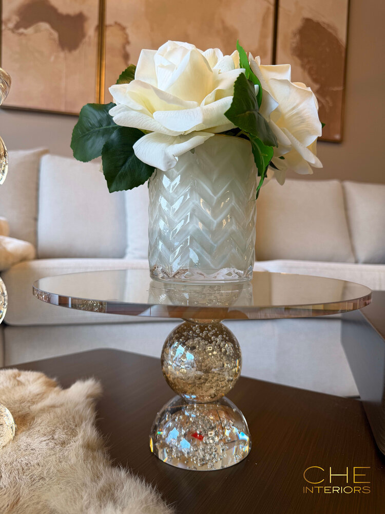 Plateau Celeste op standaard luster glas goud